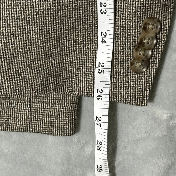 Kroon Mini-Houndstooth Blazer Sport Coat Jacket Brown Lined Casual Business 46R - Picture 4 of 13